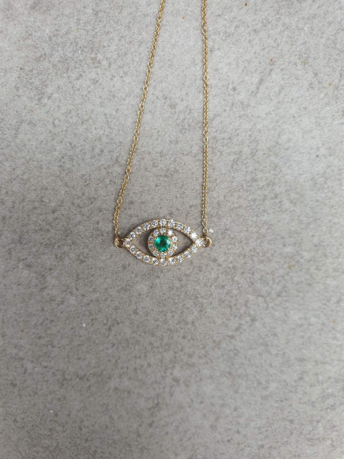 Emerald evil clearance eye necklace