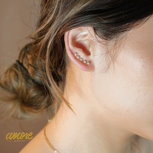 Rosato Diamond Ear Climbers White Gold